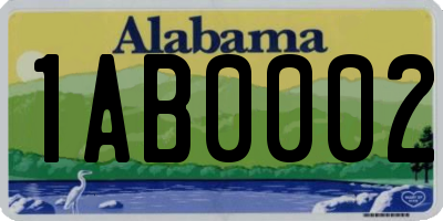 AL license plate 1AB0002