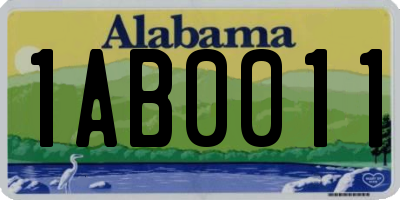 AL license plate 1AB0011