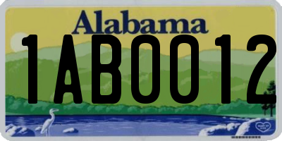 AL license plate 1AB0012