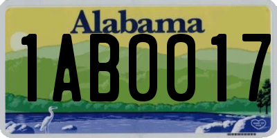 AL license plate 1AB0017