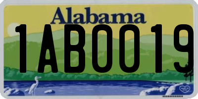 AL license plate 1AB0019