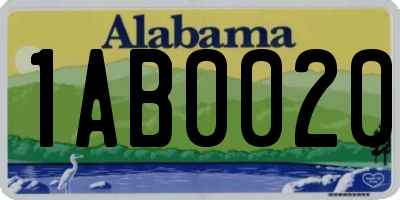 AL license plate 1AB0020