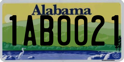 AL license plate 1AB0021