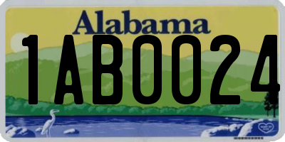 AL license plate 1AB0024