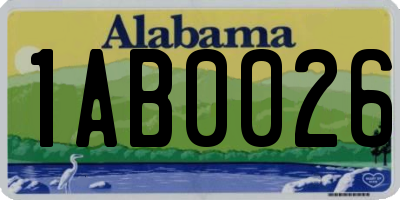 AL license plate 1AB0026