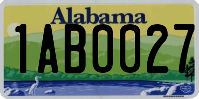 AL license plate 1AB0027