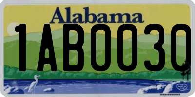 AL license plate 1AB0030