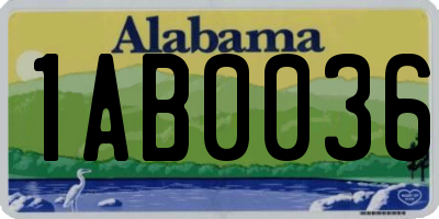 AL license plate 1AB0036