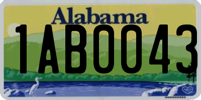 AL license plate 1AB0043