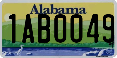 AL license plate 1AB0049