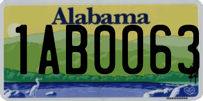 AL license plate 1AB0063