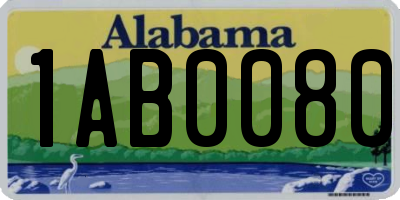 AL license plate 1AB0080