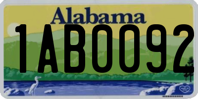 AL license plate 1AB0092