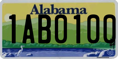 AL license plate 1AB0100