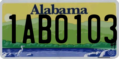 AL license plate 1AB0103