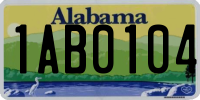 AL license plate 1AB0104