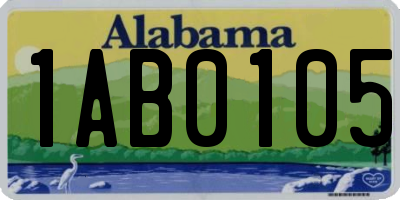 AL license plate 1AB0105