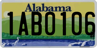 AL license plate 1AB0106