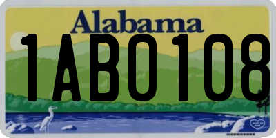 AL license plate 1AB0108