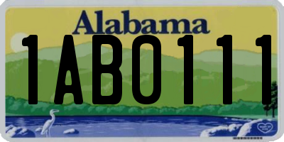 AL license plate 1AB0111