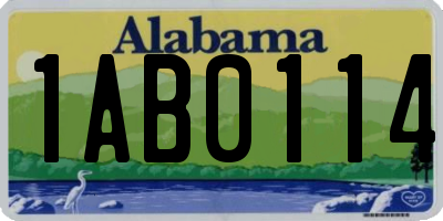 AL license plate 1AB0114