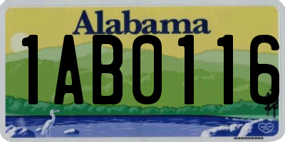 AL license plate 1AB0116