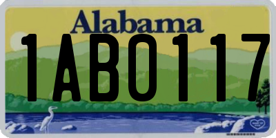 AL license plate 1AB0117