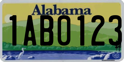 AL license plate 1AB0123