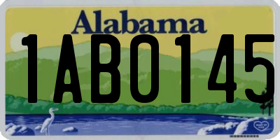 AL license plate 1AB0145