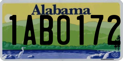 AL license plate 1AB0172