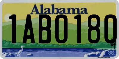 AL license plate 1AB0180