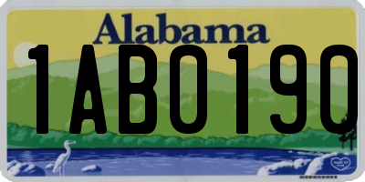 AL license plate 1AB0190