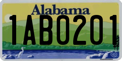 AL license plate 1AB0201