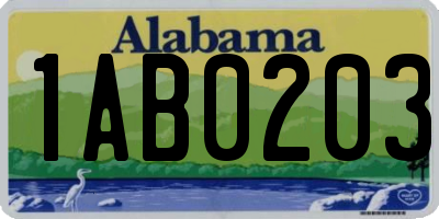 AL license plate 1AB0203