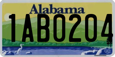 AL license plate 1AB0204