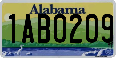 AL license plate 1AB0209