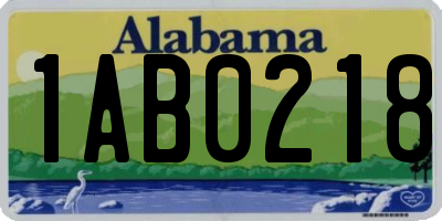 AL license plate 1AB0218