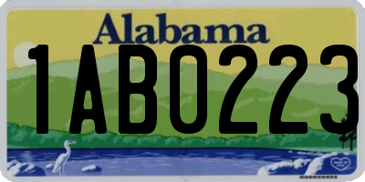 AL license plate 1AB0223