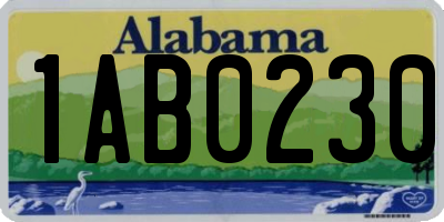 AL license plate 1AB0230