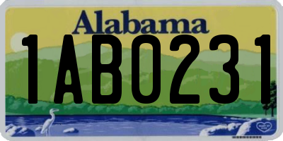 AL license plate 1AB0231