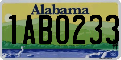 AL license plate 1AB0233