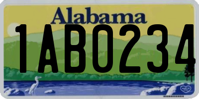 AL license plate 1AB0234