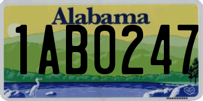 AL license plate 1AB0247