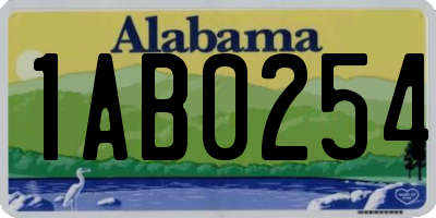 AL license plate 1AB0254