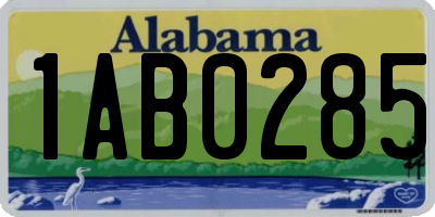 AL license plate 1AB0285