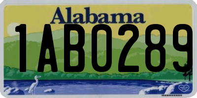 AL license plate 1AB0289