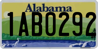 AL license plate 1AB0292