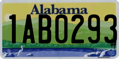 AL license plate 1AB0293