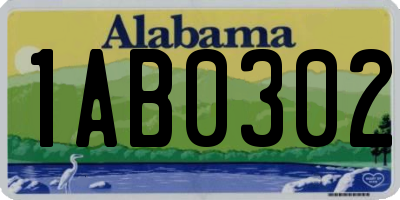 AL license plate 1AB0302