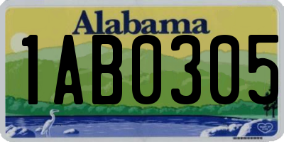 AL license plate 1AB0305